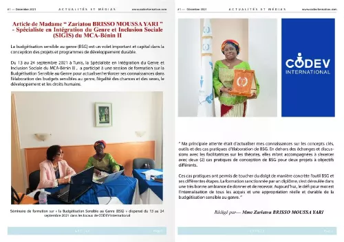 Article de Mme zariatou BRISSO MOUSSA YARI